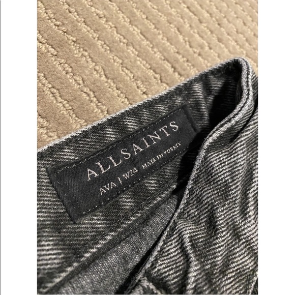 Like NEW! All Saints Straight Leg Jeans Size 24 - Picture 3 of 5